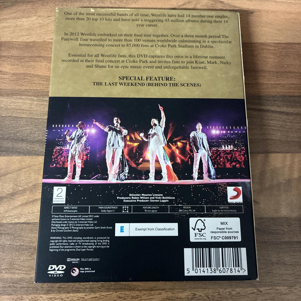 Westlife - The Farewell Tour Live at Croke Park Westlife 2012 DVD Free UK P&P