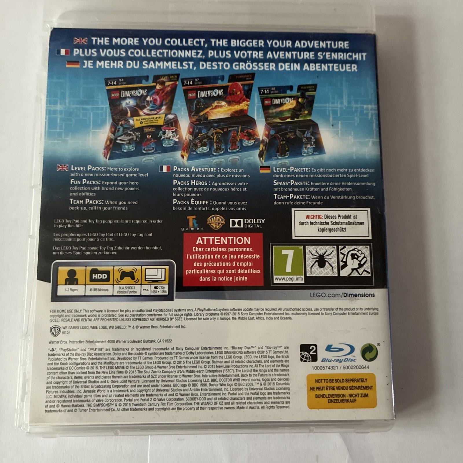 LEGO Dimensions PS3 PlayStation 3 Game w Manual