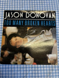 JASON DONOVAN - Too Many Broken Hearts 7 inch vinyl Ex
