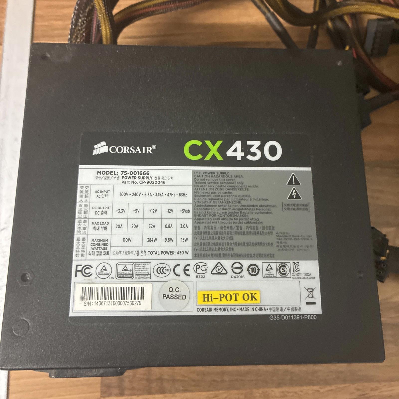 Corsair CX430 75-001666 PC Power CP-9020046 Used & Working condition