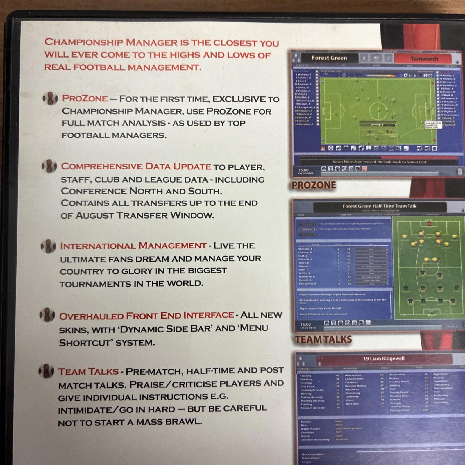 Championship Manager 2007 PC CD Rom Game Complete