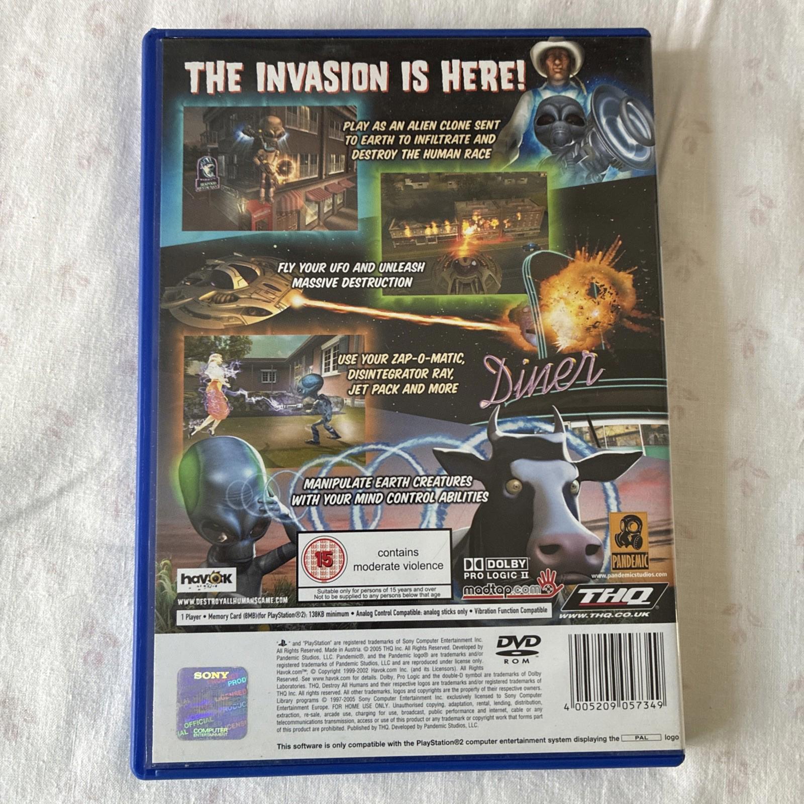 Destroy All Humans (PS2) PlayStation 2 Video Game With Manual In VGC