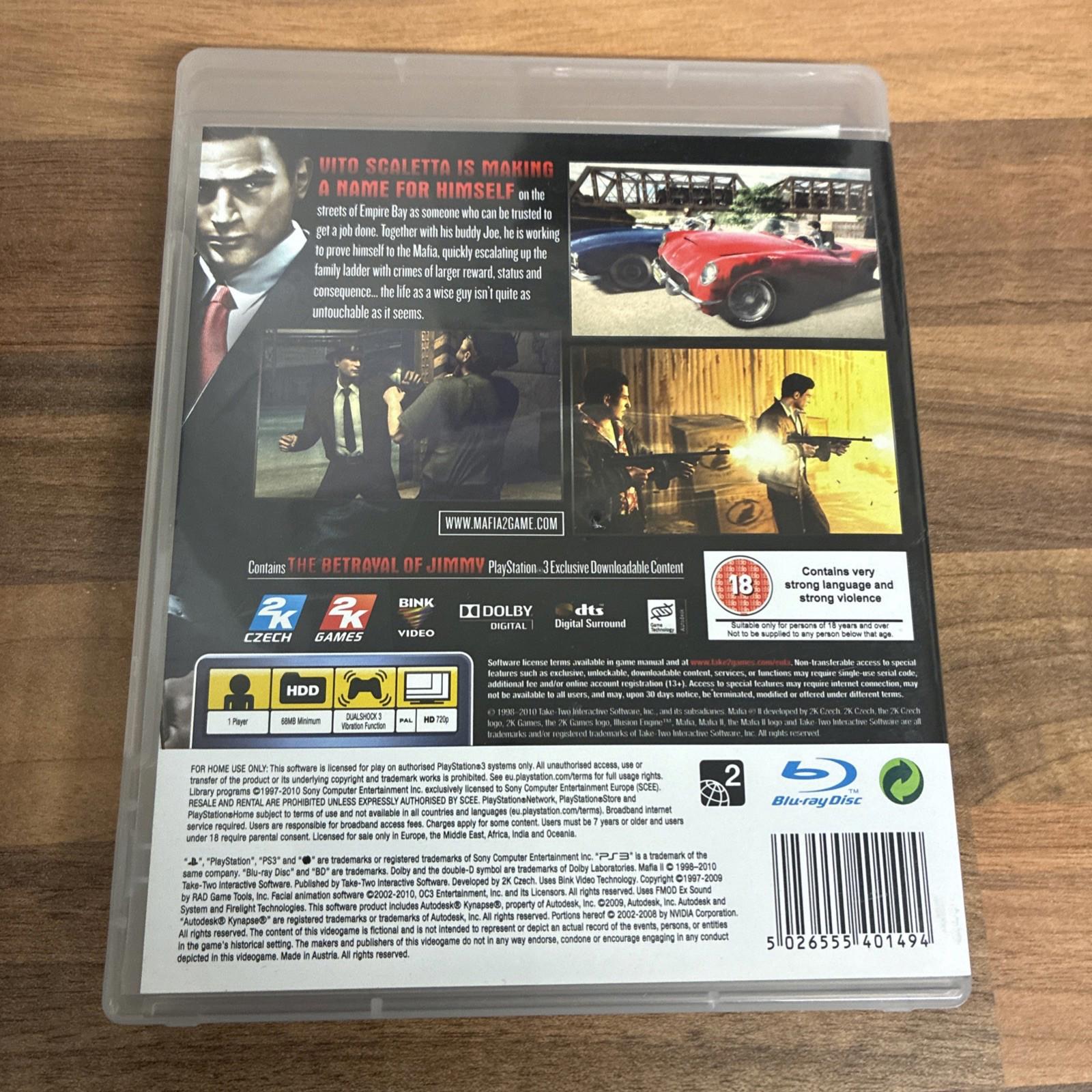 Mafia II (Sony PlayStation 3, 2010) Mint Condition