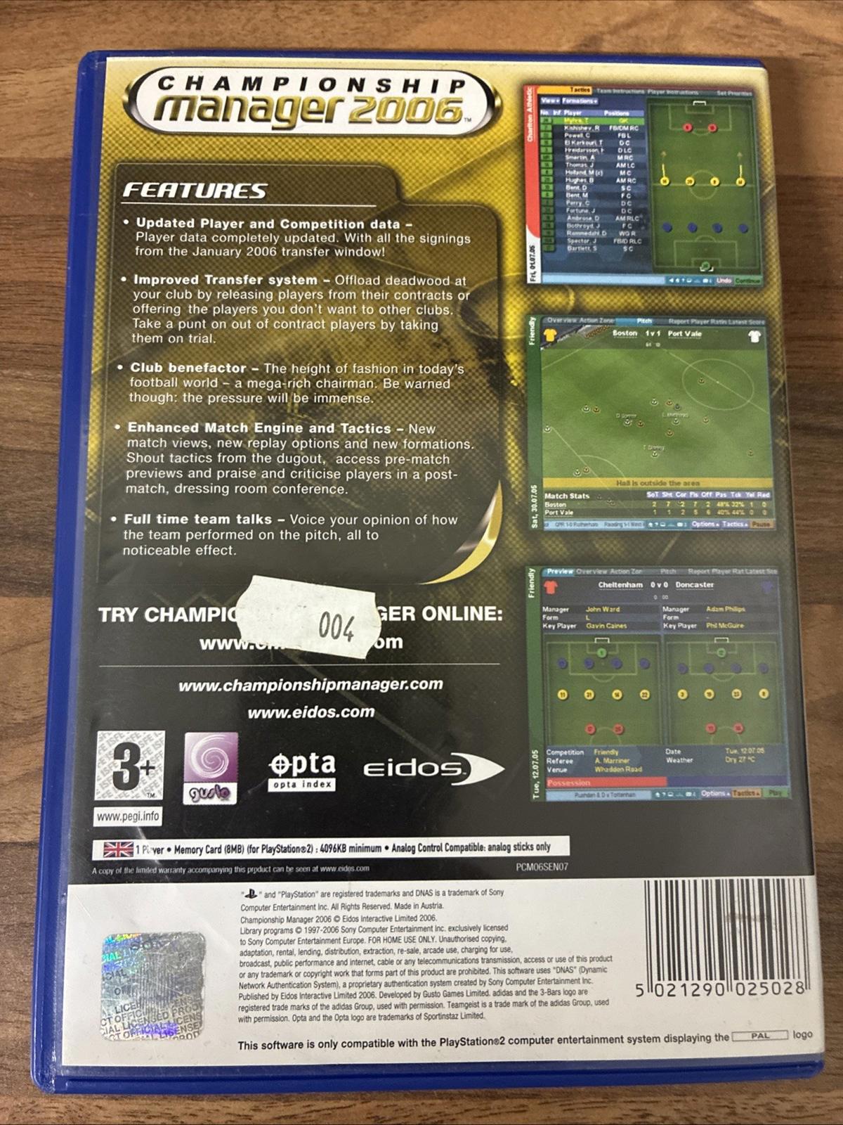 PlayStation2 : Championship Manager 2006 (PS2) VideoGames FREE Shipping, Save £s