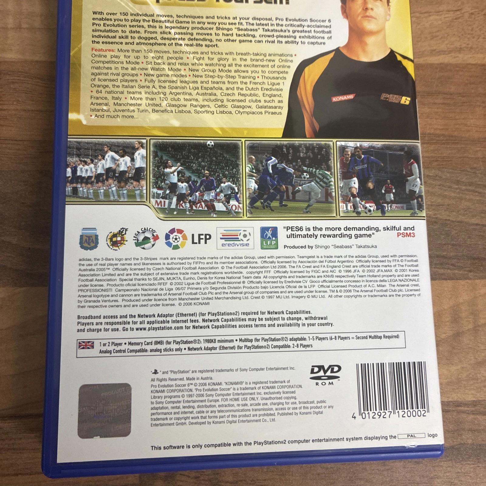 PlayStation 2 Pro Evolution Soccer 6 PES Football Game with Manual mint conditio