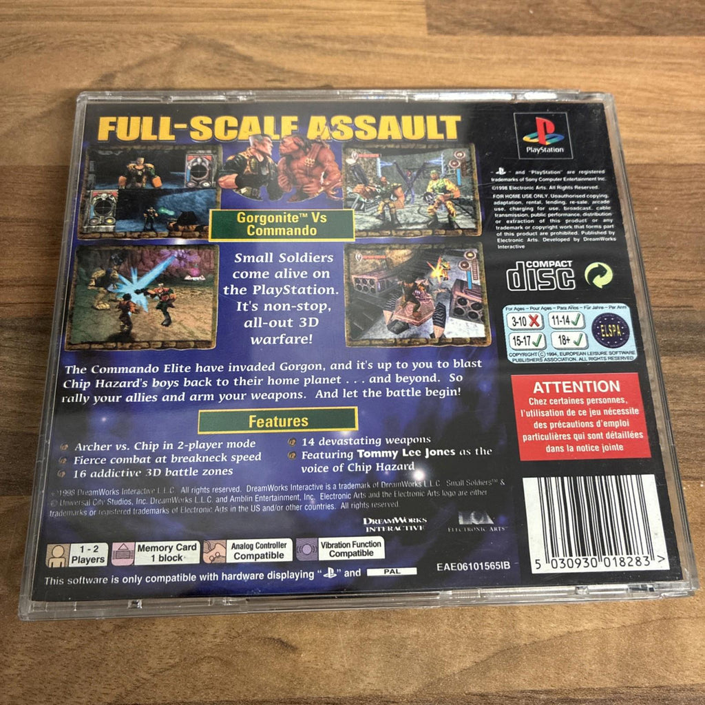 SONY PLAYSTATION PS1 - SMALL SOLDIERS CIB BLACK LABEL no cover/no manual