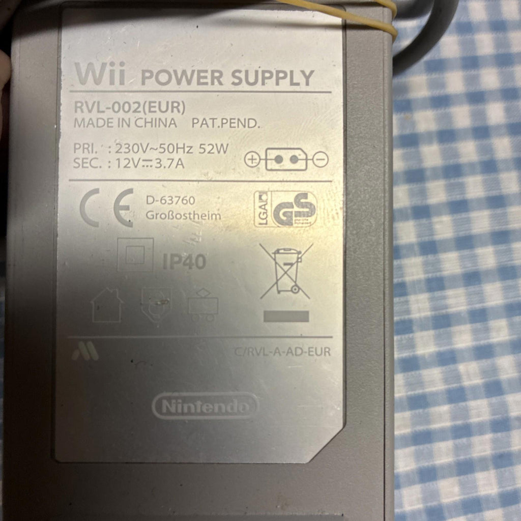 Nintendo Wii Genuine Power Supply - Grey Original Wii PSU In Grey