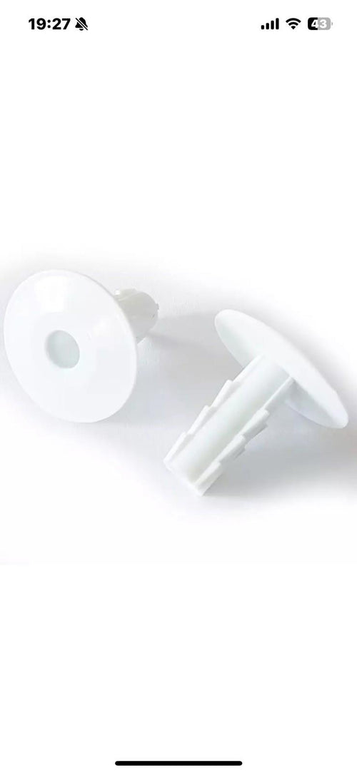 2 x Wall Hole Cable Tidy Grommets/Covers/Plugs WHITE Plastic (For 10mm/1cm hole)