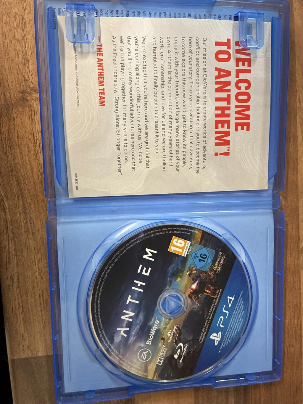 Anthem -- Standard Edition (Sony PlayStation 4, 2019)