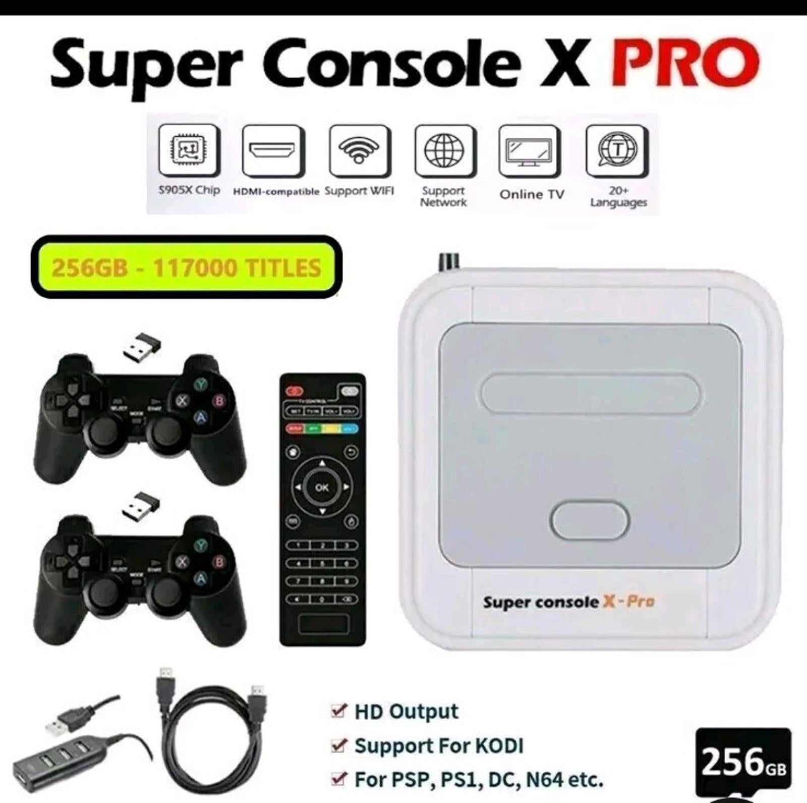 SUPER CONSOLE X PRO (256GB) - GAMES SMART TV BOX UK STOCK NEXT DAY DELIVERY