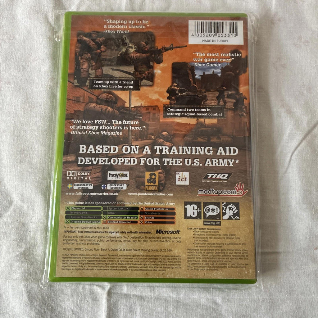 Full Spectrum Warrior (Xbox) Includes Manual In Excellent Condition