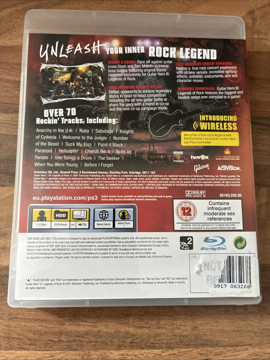 GUITAR HERO 3 LEGENDS OF ROCK,PS3  With Manual Parts Of Bundle