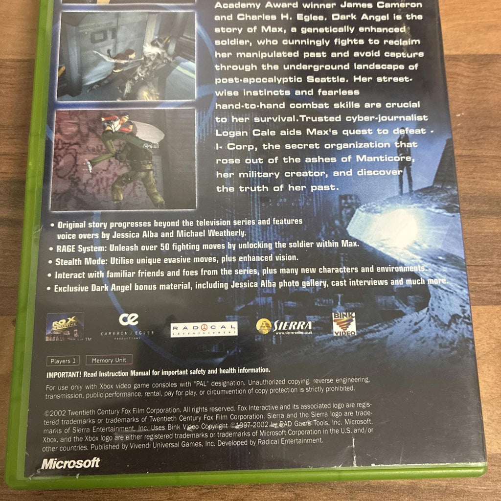 JAMES CAMERON'S DARK ANGEL Xbox Original Game includes manual