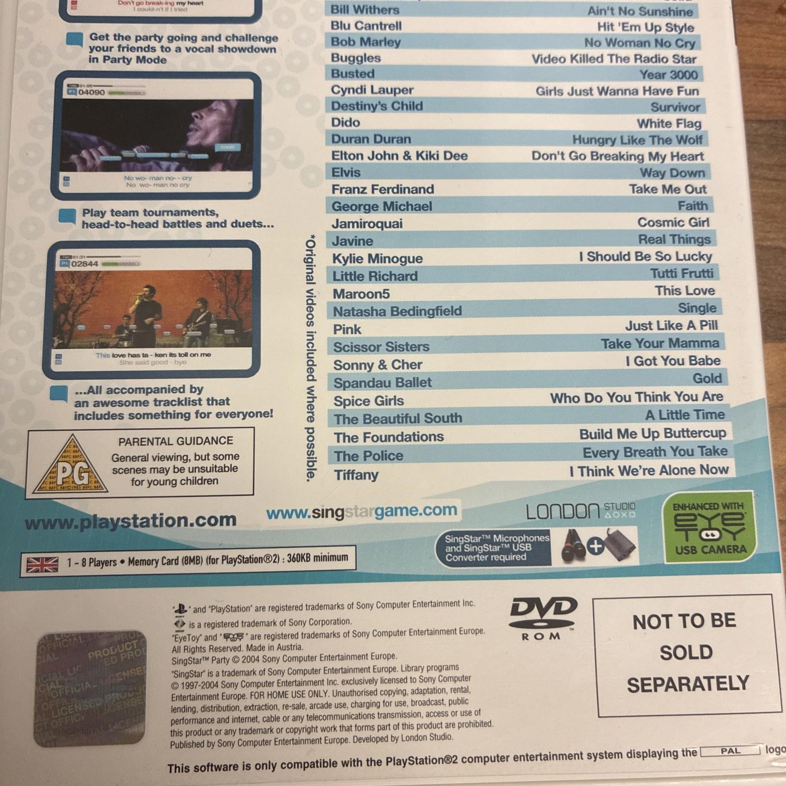 SingStar Party PlayStation 2, PS2, PAL) Complete with Manual — Tested & Working