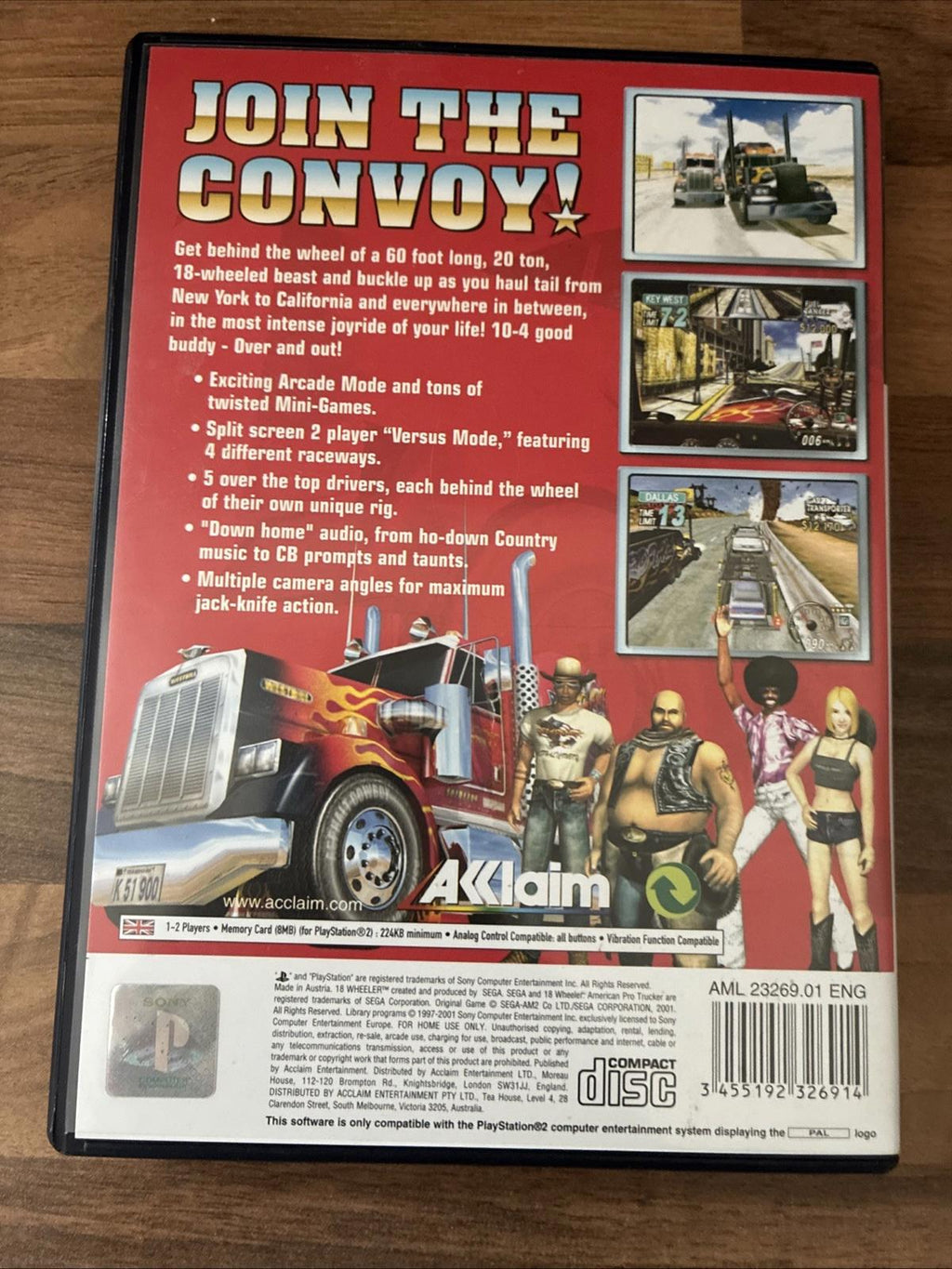 18 Wheeler: American Pro Trucker (Sony PlayStation 2, 2001) Complete Disc Mint