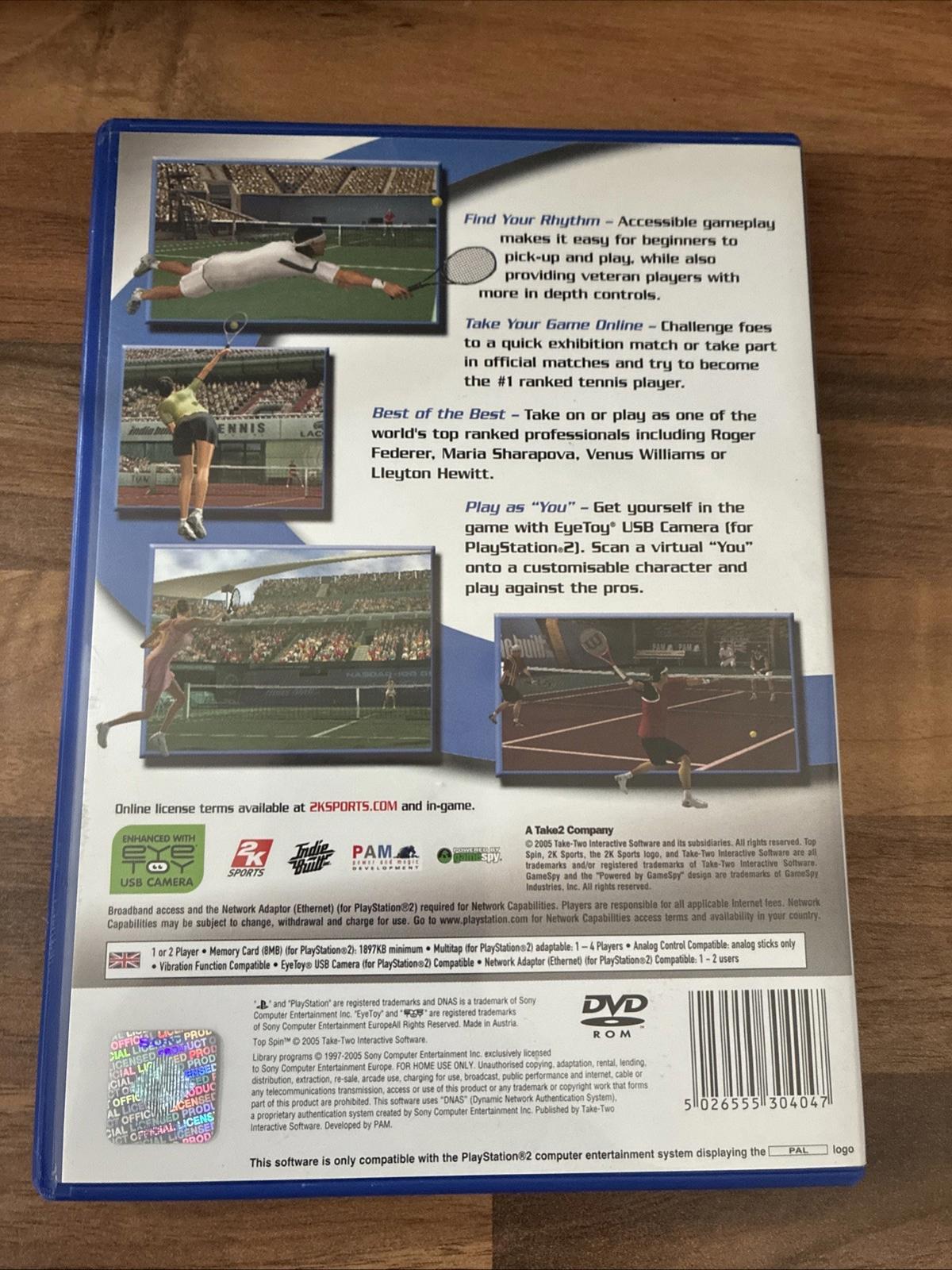 Top Spin (PS2) PlayStation 2 Tennis Game - Complete With Manual Vgc