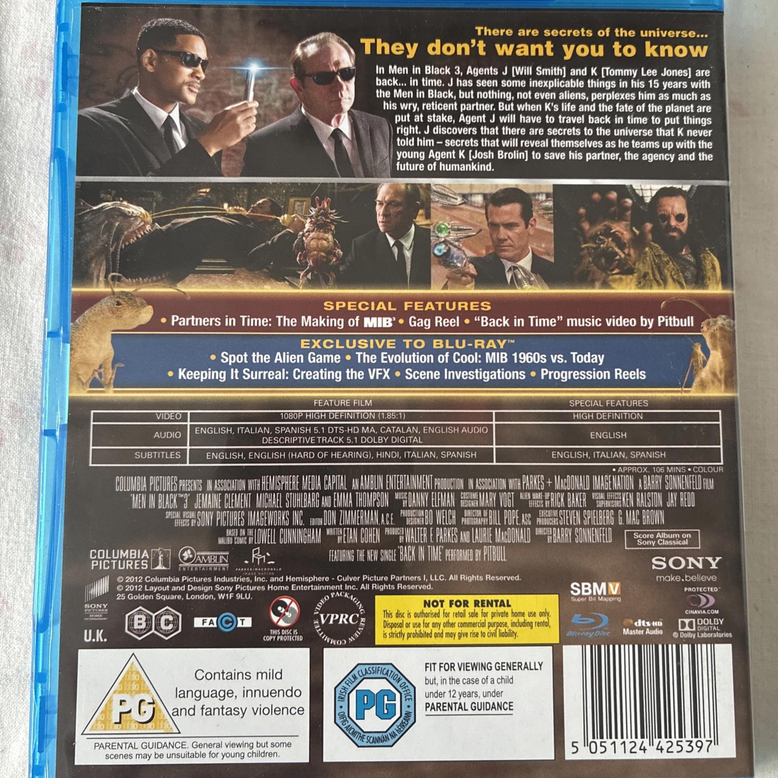 Men In Black 3 (Blu-ray, 2012)