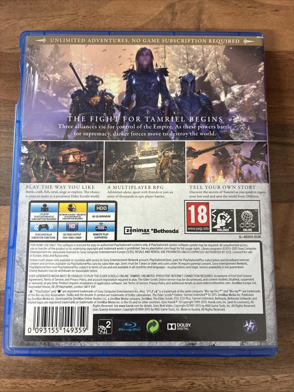 The Elder Scrolls Online: Tamriel Unlimited (Sony PlayStation 4, 2015)