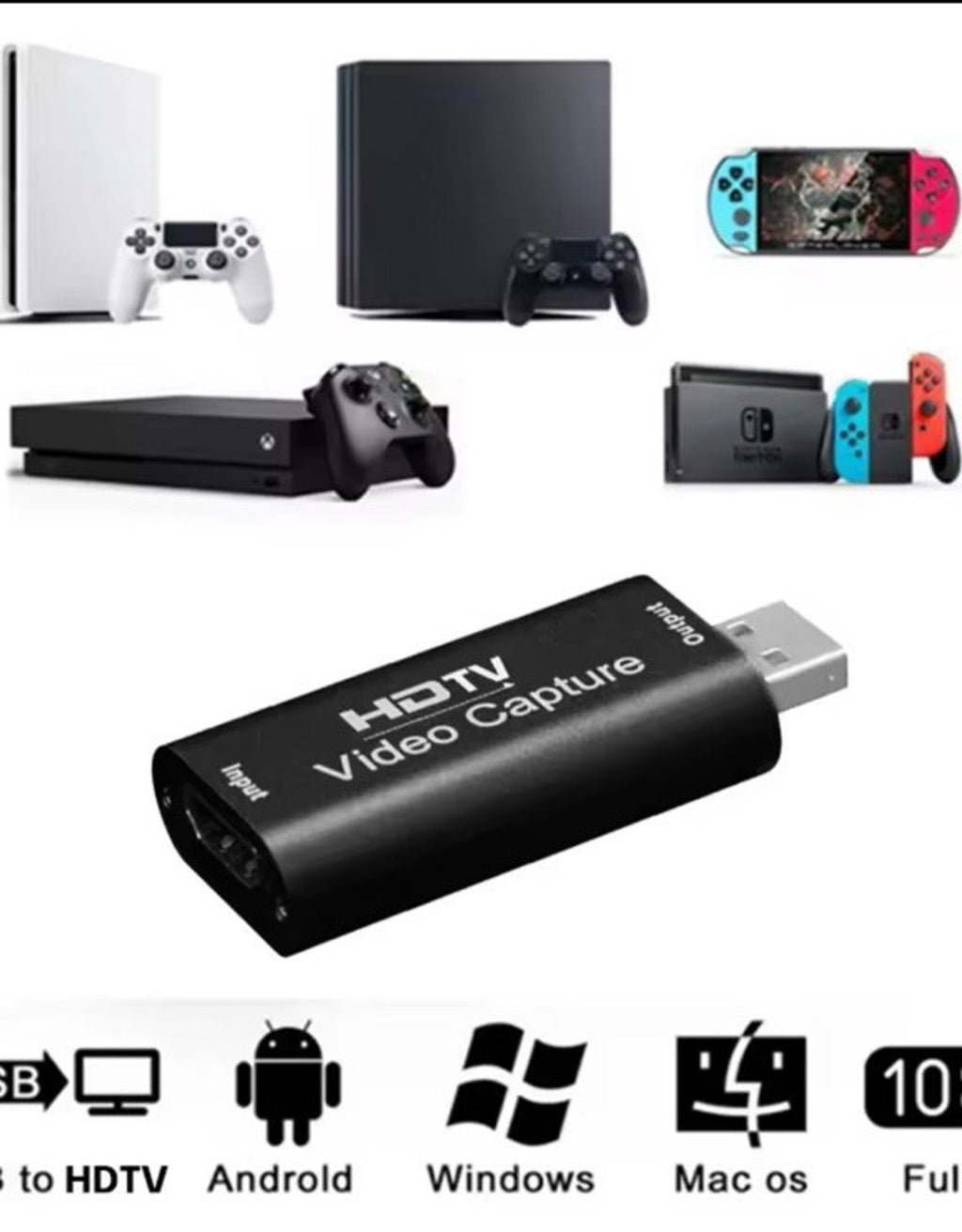 1080P Full HD Audio Video Capture Card 4K HDMI to USB 2.0 Video Capture Device