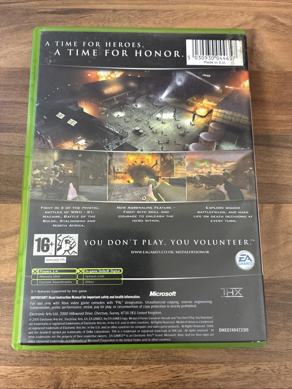 Medal Of Honor European Assault (Microsoft Xbox Original 2005) Inc Manual
