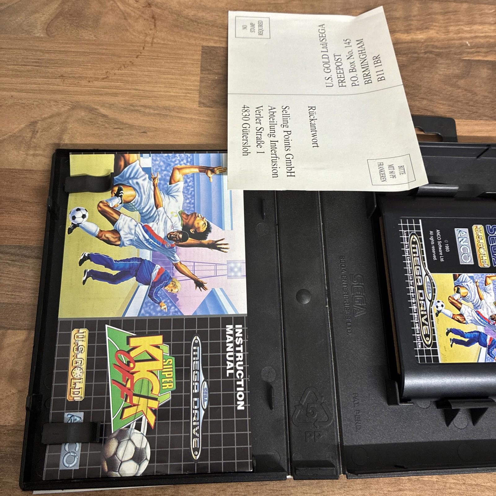 Super Kick Off Sega Mega Drive 1991 Boxed Retro Football Game Manual Untested