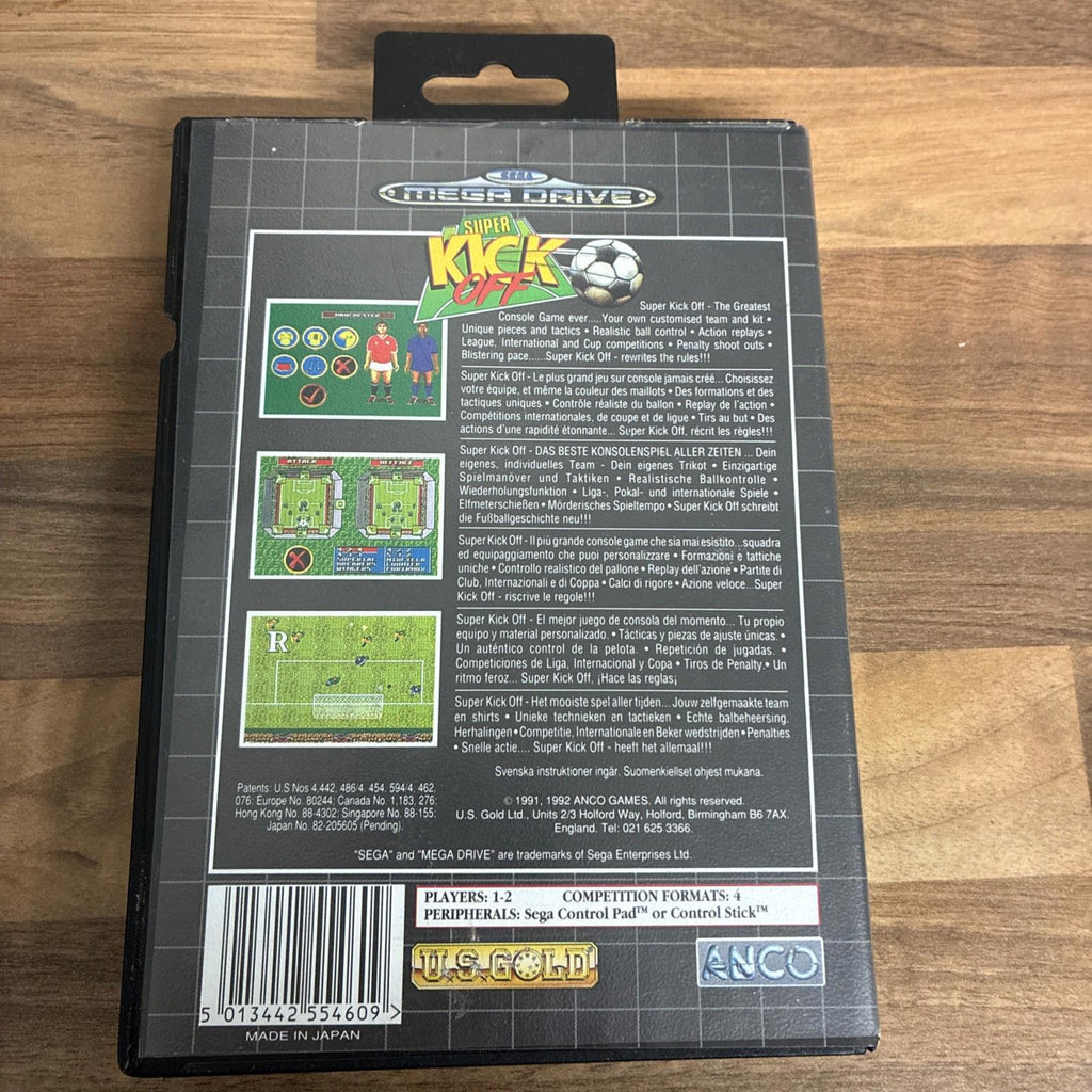 Super Kick Off Sega Mega Drive 1991 Boxed Retro Football Game Manual Untested