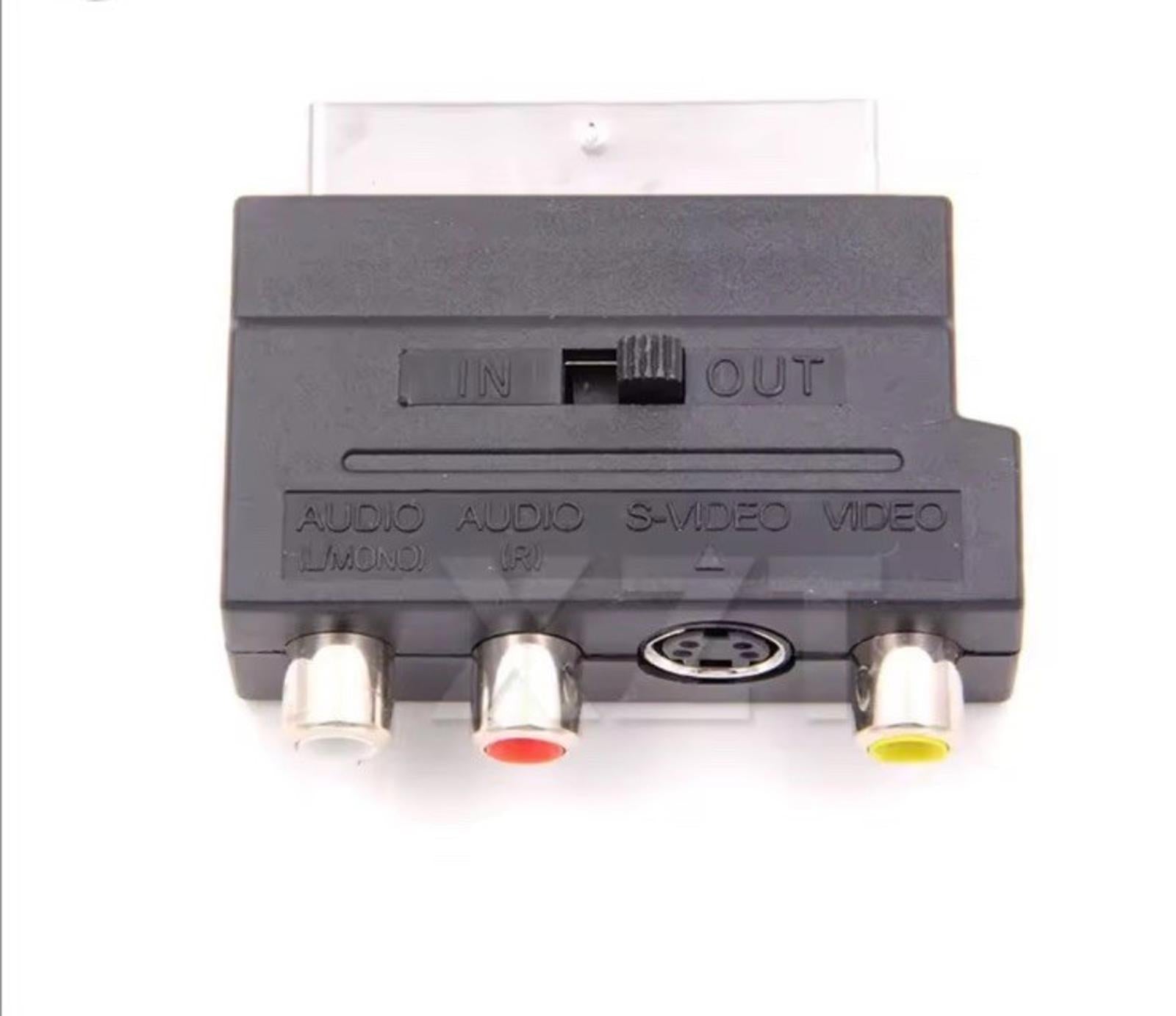 SCART TO 3 RCA SVHS S-VIDEO Adaptor RCA Phono Cable Audio Video TV AV Lead Cable