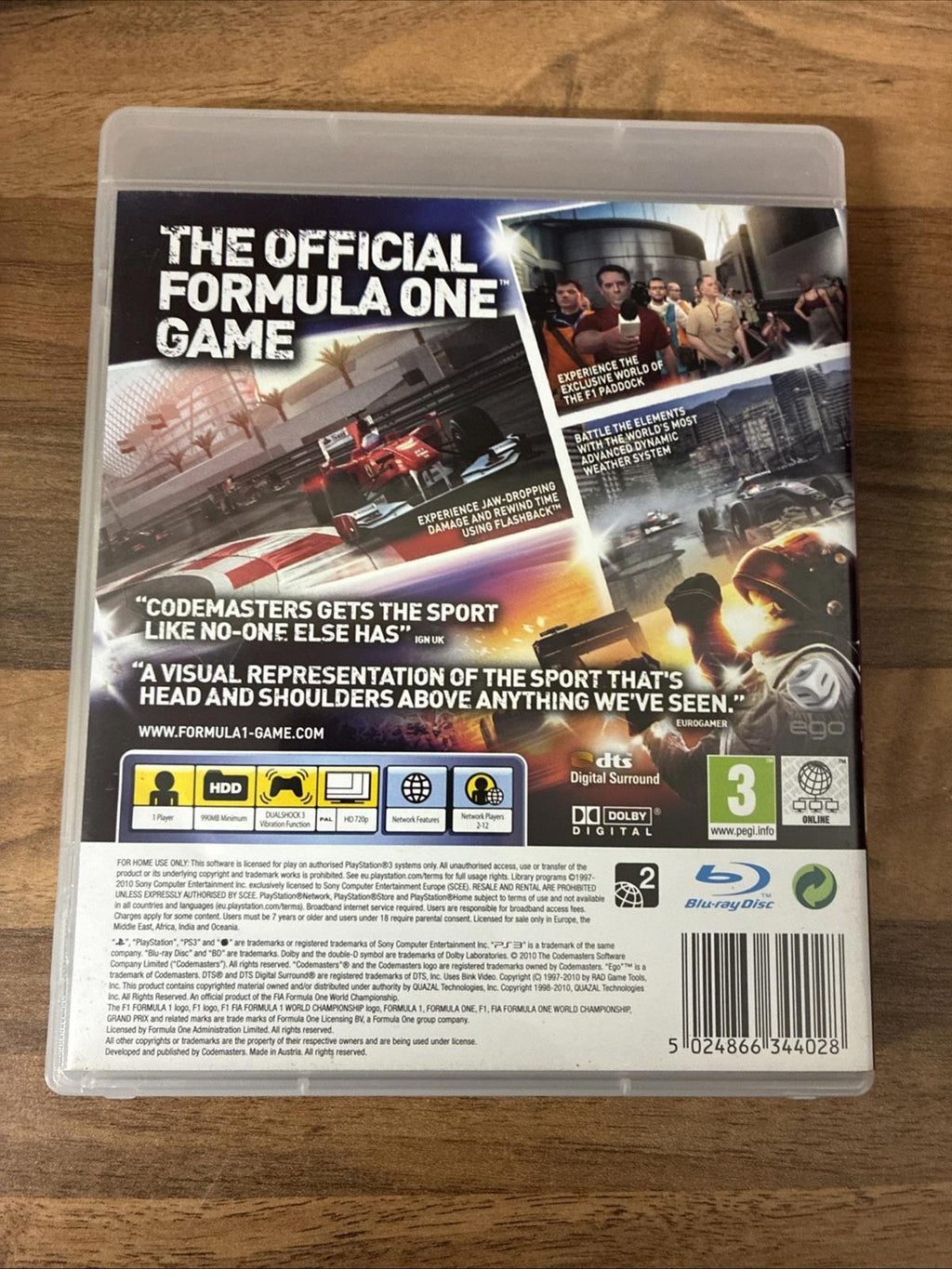 F1 2010 (Sony PlayStation 3, 2010) With Manual