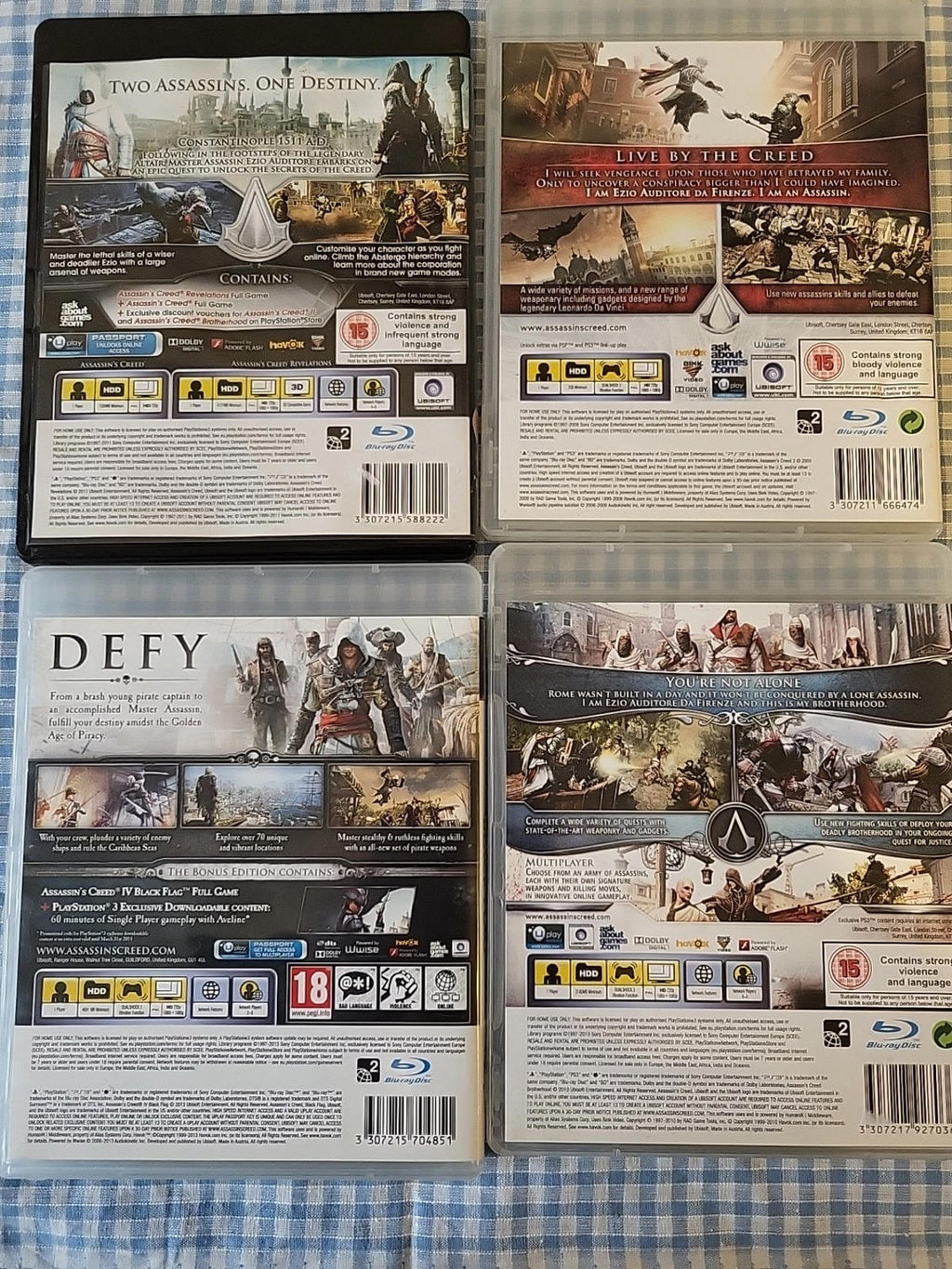 PS3 Assassins Creed Bundle Of 4 Games 2,Brotherhood, Black Flag Revelations
