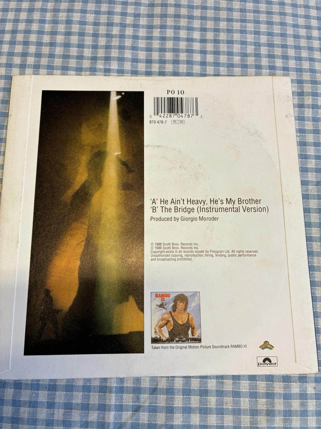 Bill Medley / Giorgio Moroder ‎– He Ain't Heavy, He's My Brother 7" Inch NM/EXC