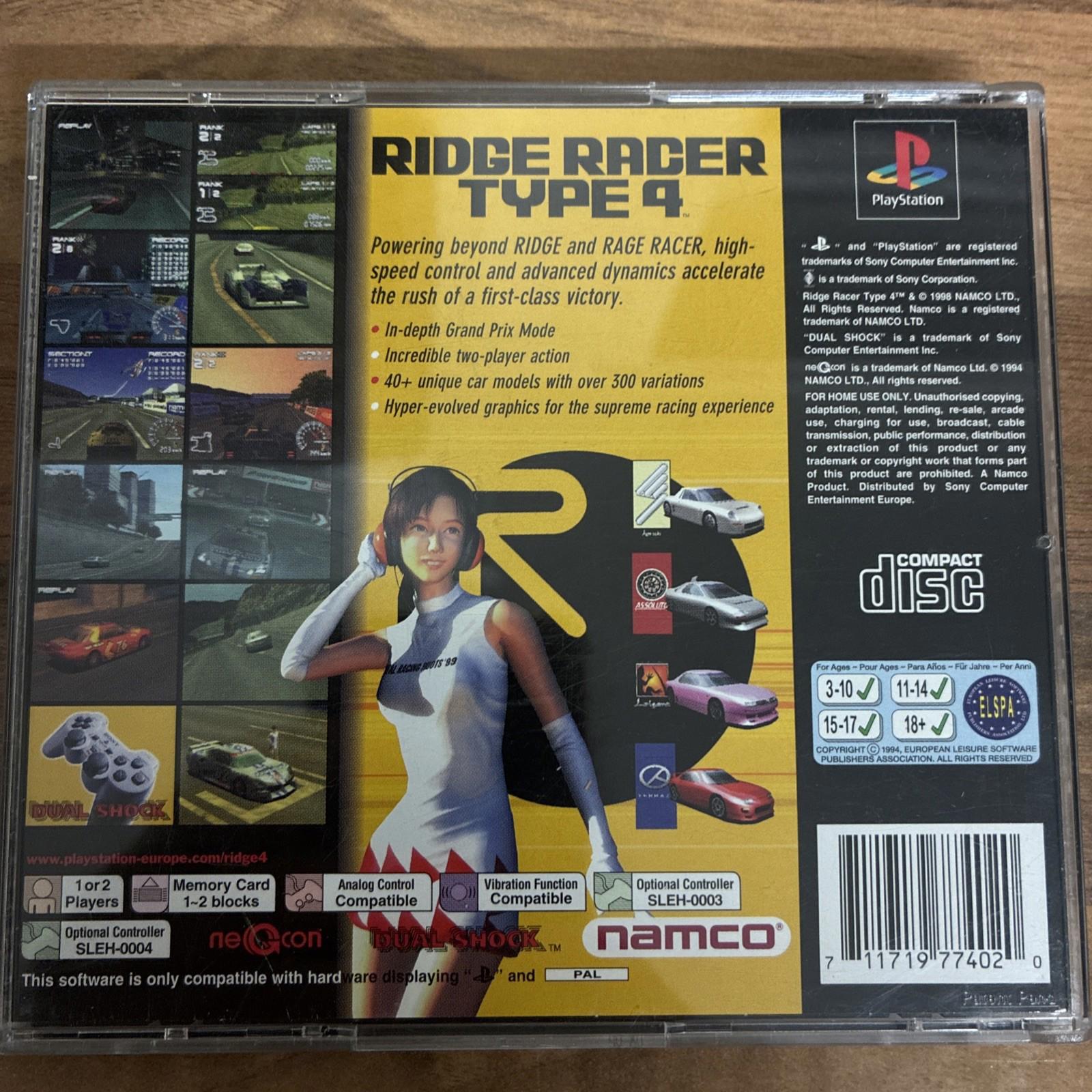 Ridge Racer Type 4 Sony PlayStation 1 (PS1) Complete With Demo (PAL)