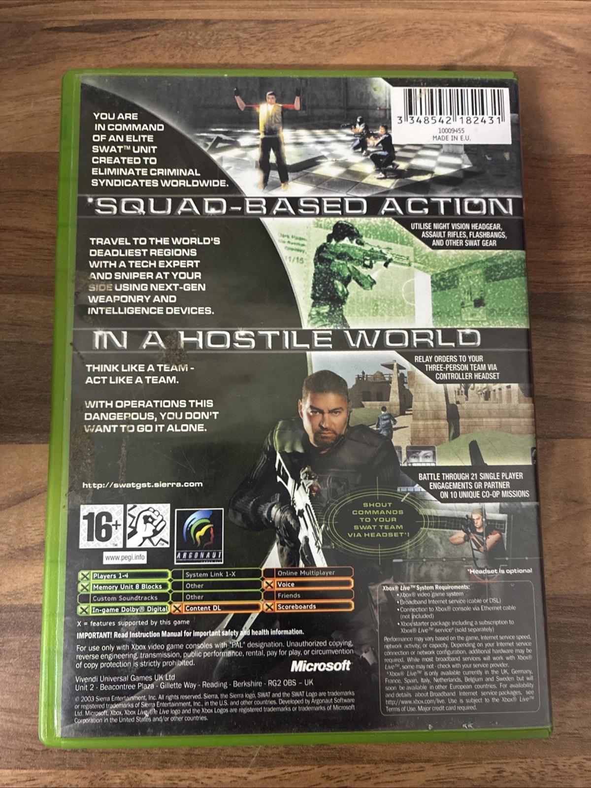SWAT: Global Strike Team (Microsoft Xbox, 2003) - European Version With Manual