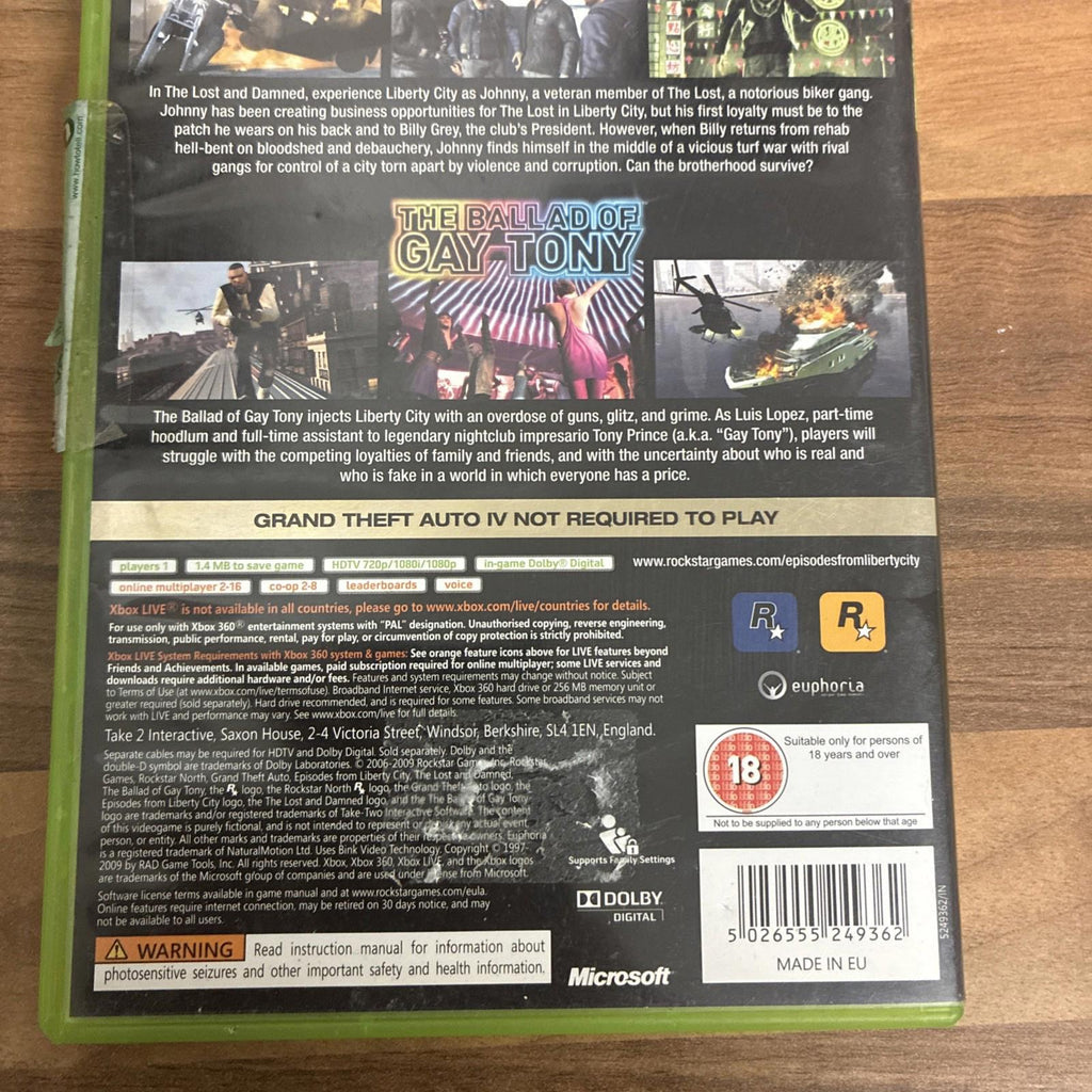 Grand Theft Auto: Episodes From Liberty City (Microsoft Xbox 360, 2009) Map