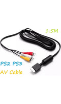 Audio Video AV Cable for Sony Playstation PS2 PS3 Console Lead Wire 1.5m Black