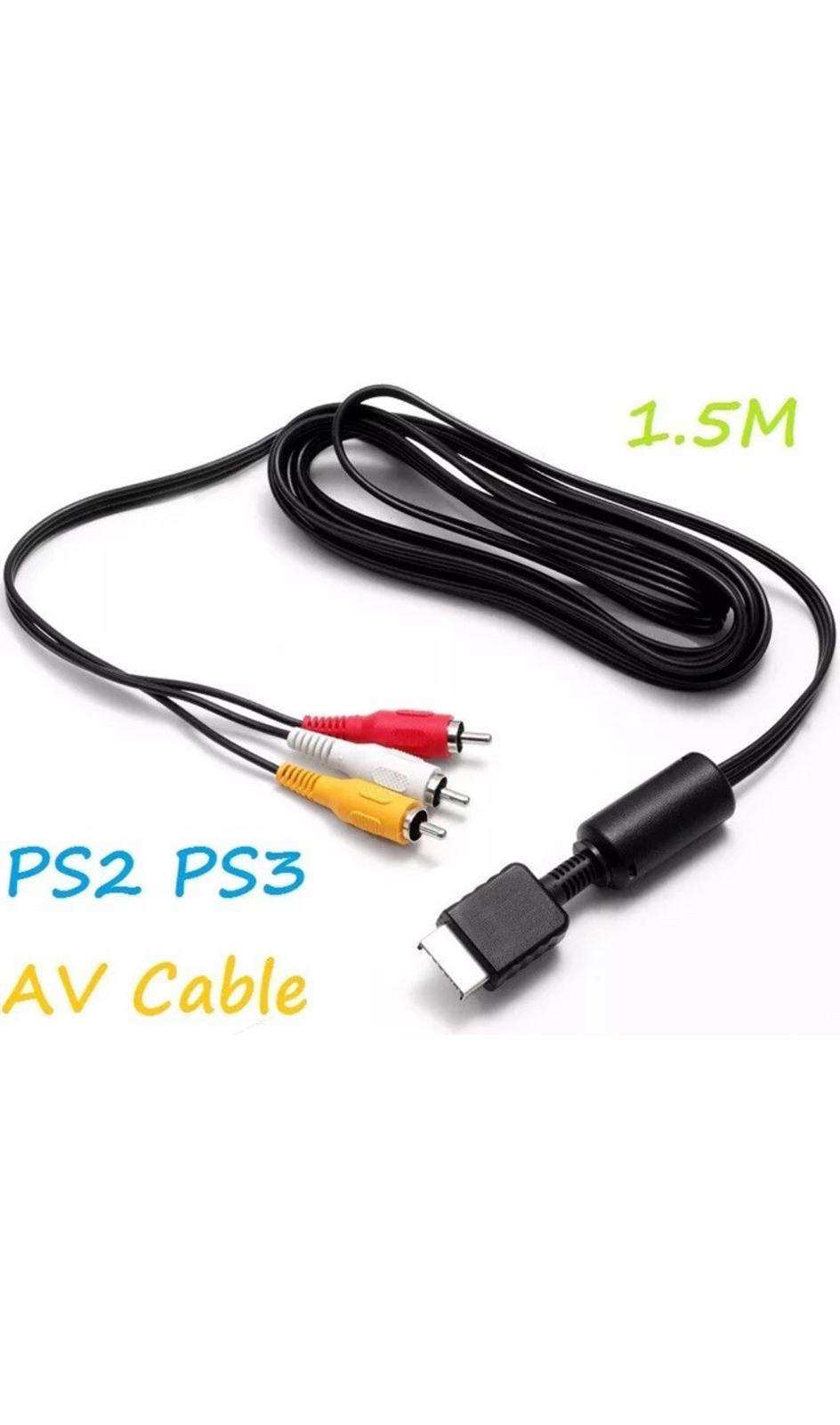 Audio Video AV Cable for Sony Playstation PS2 PS3 Console Lead Wire 1.5m Black
