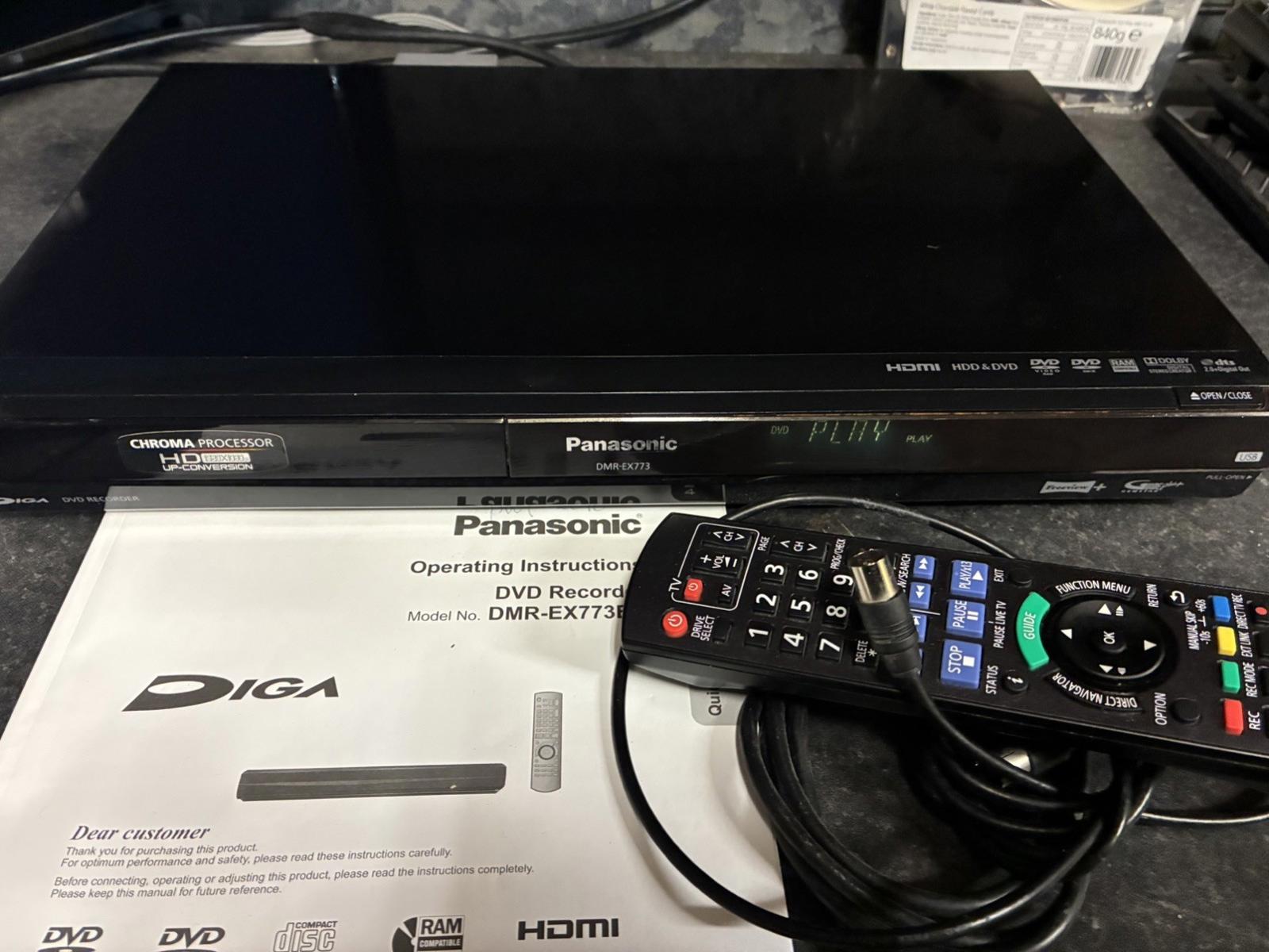 Panasonic DMR-EX773 Freeview DVD Recorder 160GB with Remote Black TESTED