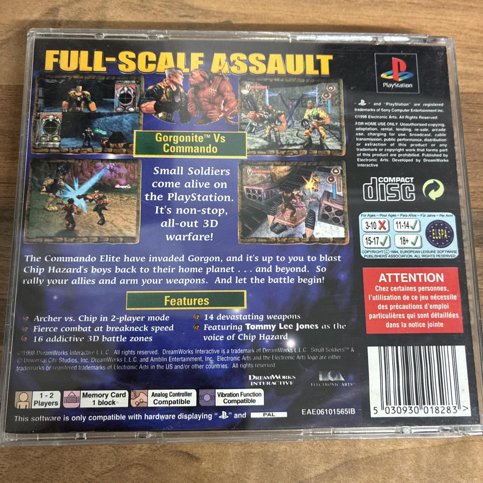 SONY PLAYSTATION PS1 - SMALL SOLDIERS CIB BLACK LABEL no cover/no manual