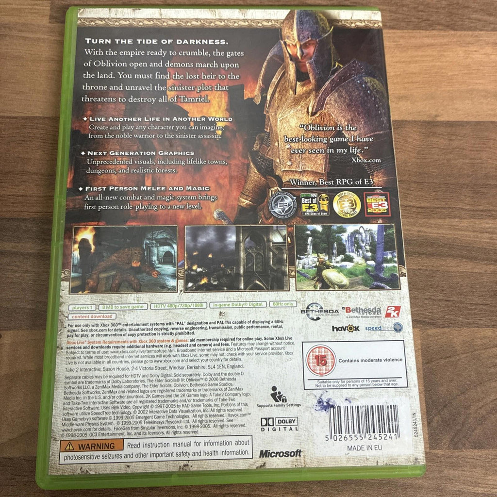 The Elder Scrolls IV: Oblivion (Xbox 360) Adventure: Role Playing Amazing Value