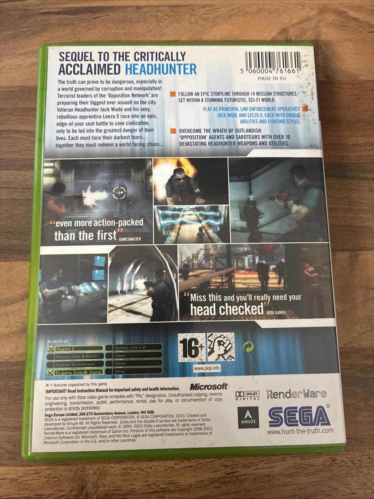 Headhunter: Redeption (Microsoft Xbox, 2004) - Complete With Manual