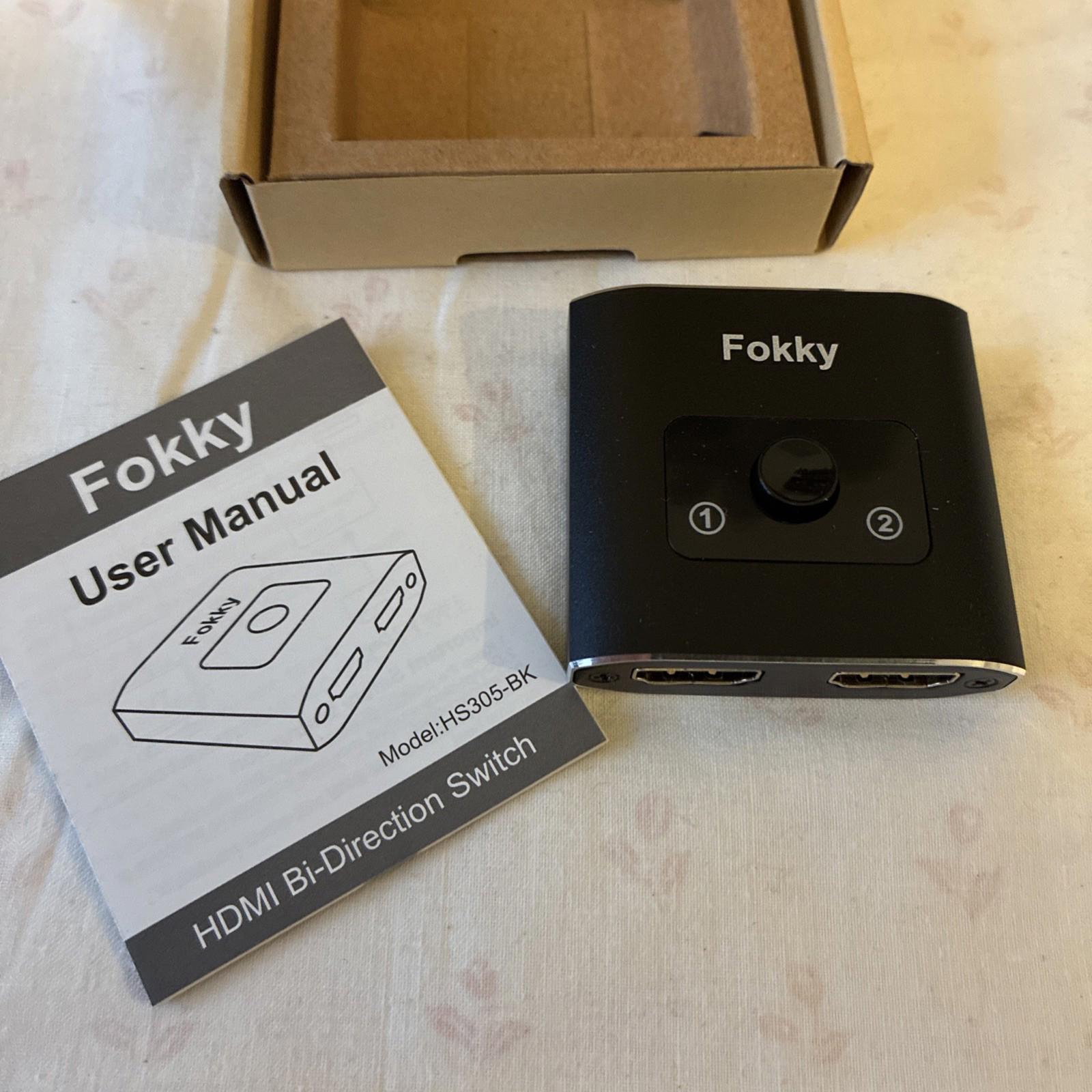FOKKY HDMI Switch 4K@60Hz HDMI Splitter Bi-directional Switcher 2 In 1 Out