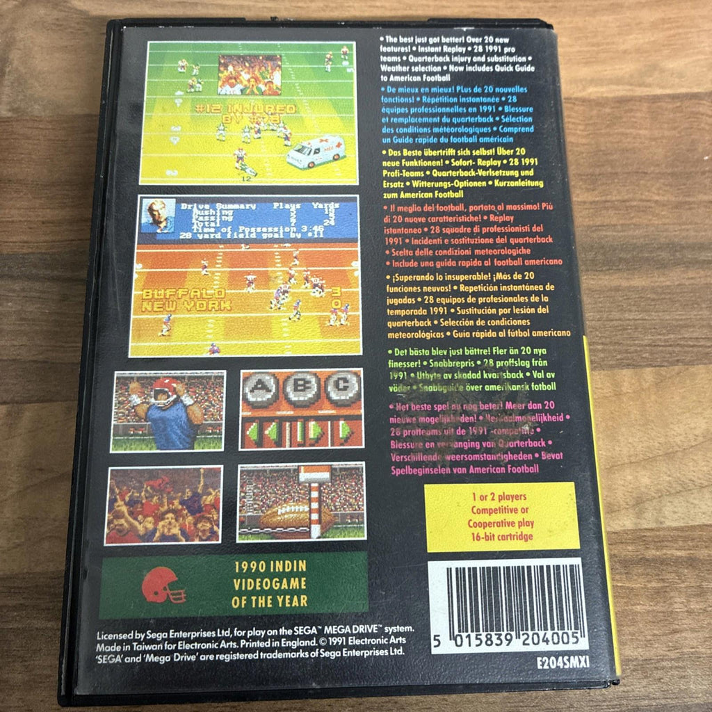 John Madden Football '92 Sega Mega Drive Complete with Manual