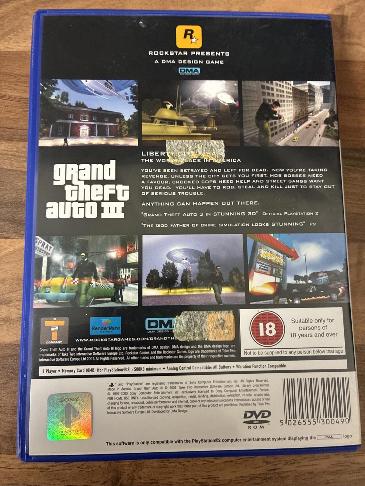 Grand Theft Auto 3 (Sony PlayStation 2, 2001) - European Version No Manual