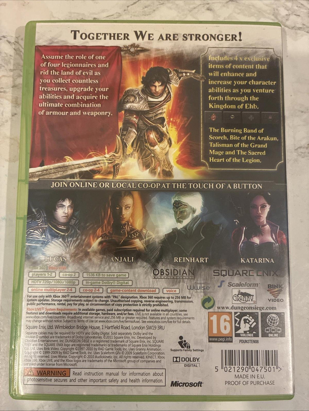Xbox 360 Dungeon Siege III Microsoft  PAL In Excellent Condition Includes Manual