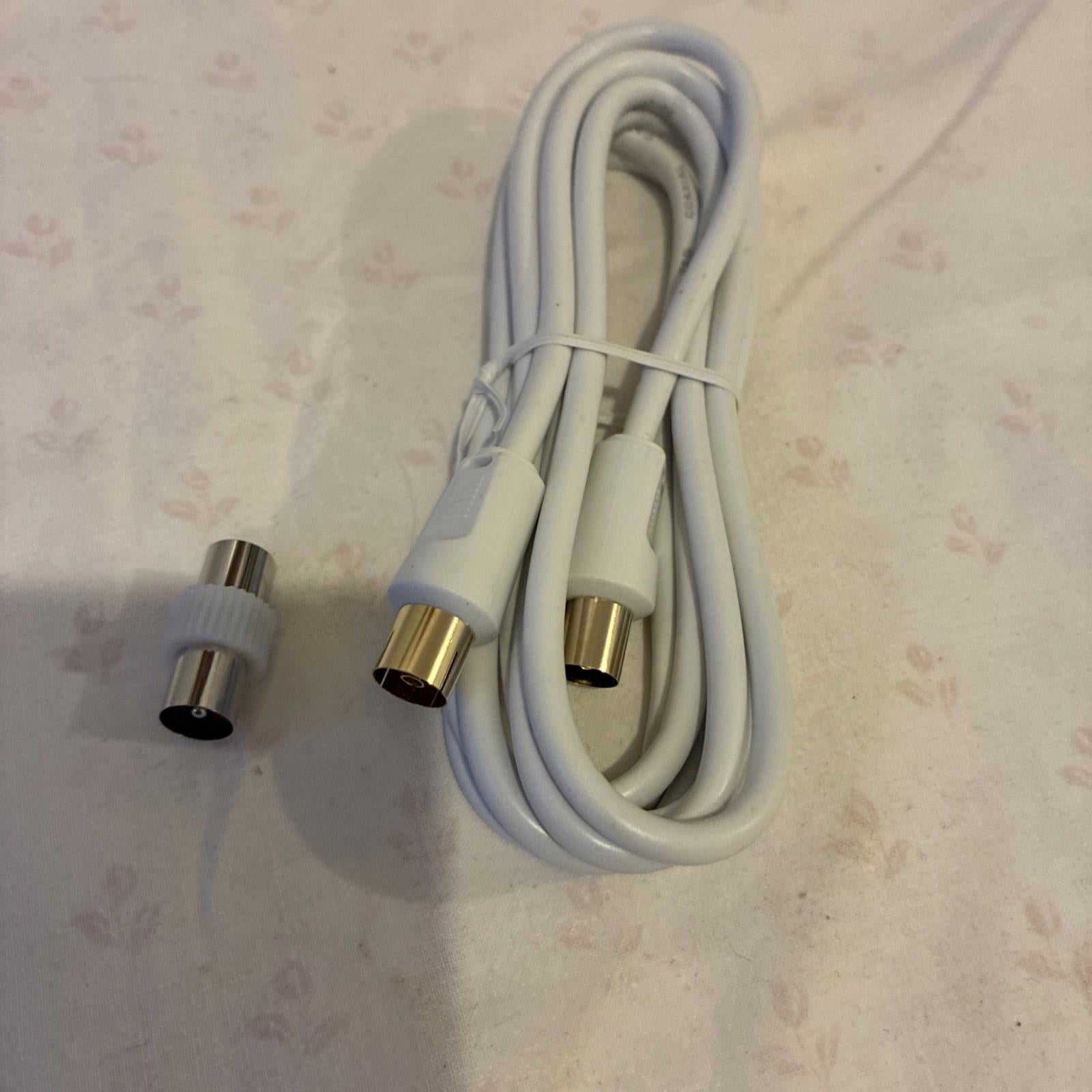 Coaxial TV Aerial Cable Coax Straight Extension Lead Male to Male Antenna 1M