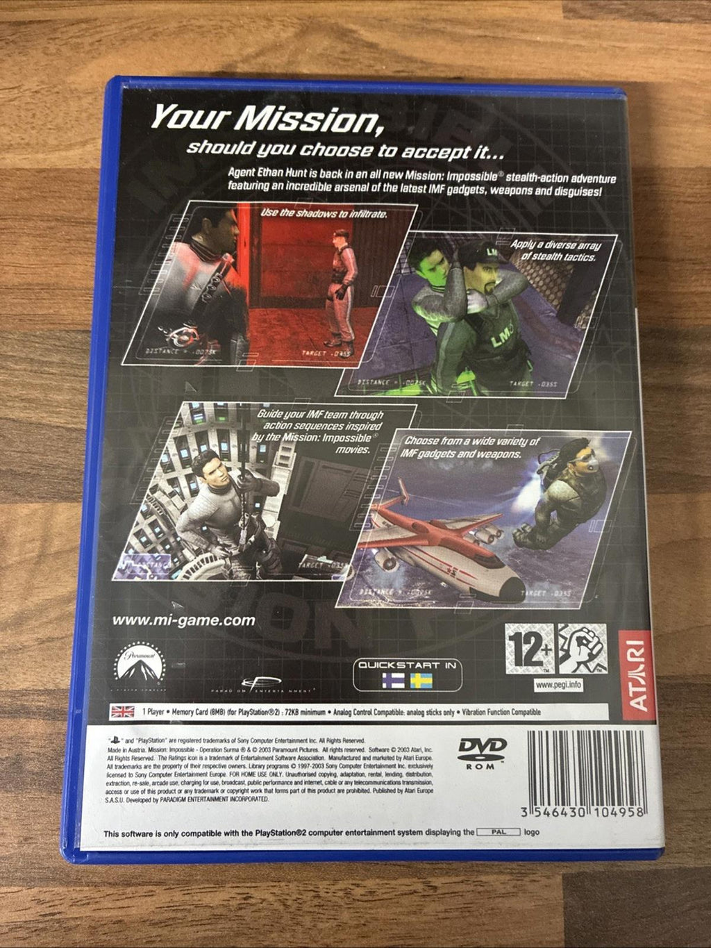 Mission: Impossible - Operation Surma M:i PS2 Playstation 2 Game Complete Manual