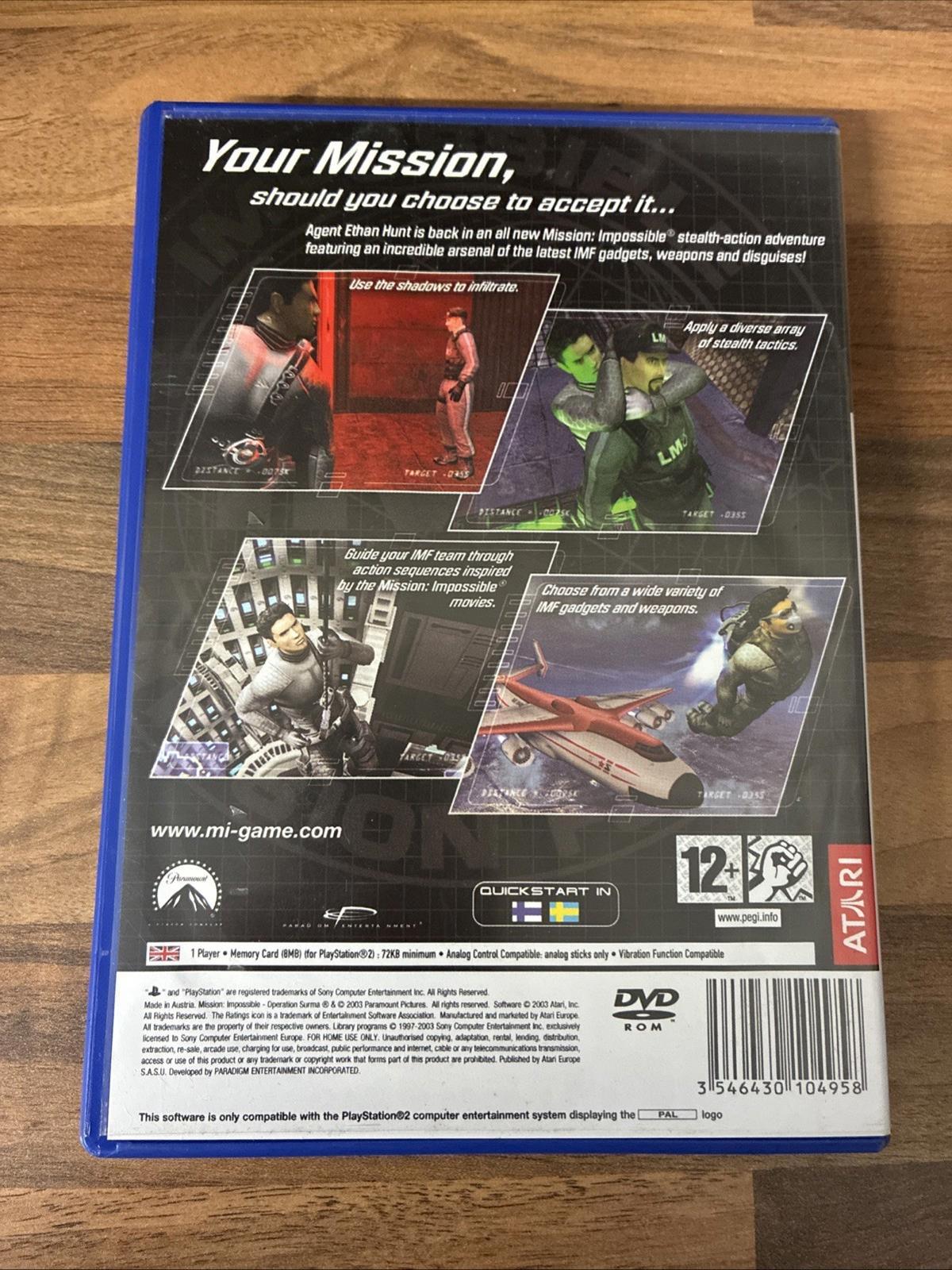 Mission: Impossible - Operation Surma M:i PS2 Playstation 2 Game Complete Manual