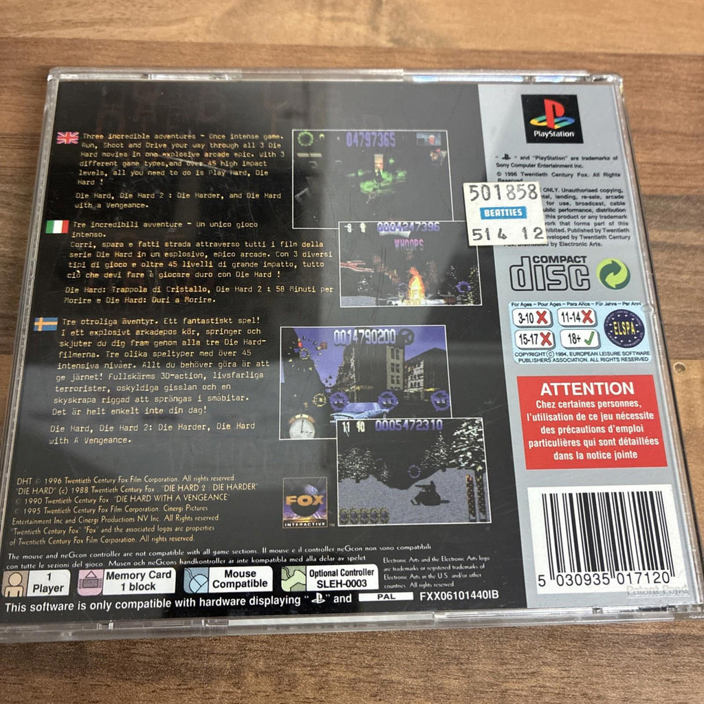 Die Hard Trilogy PlayStation 1 PS1 Game PAL Complete with Manual