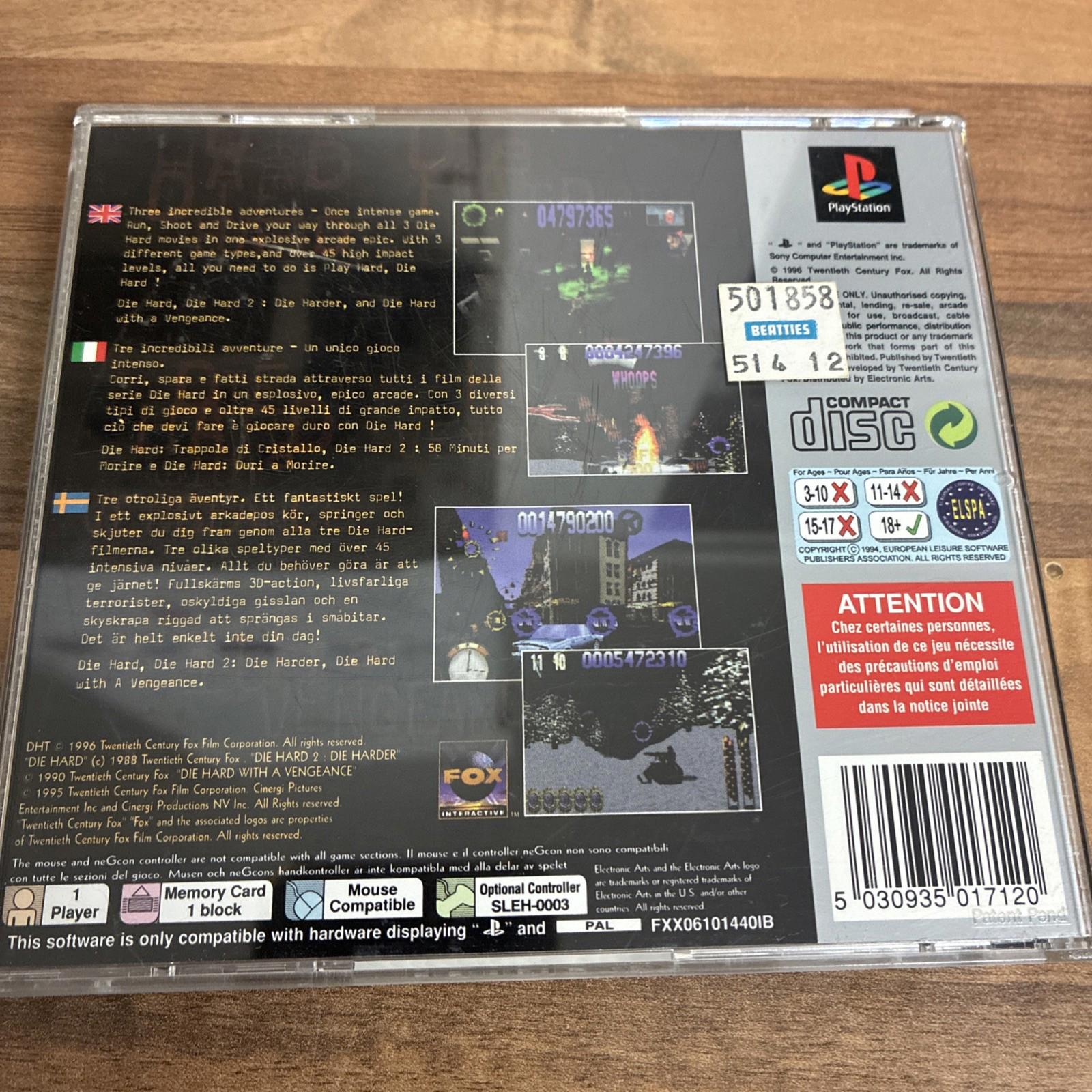 Die Hard Trilogy PlayStation 1 PS1 Game PAL Complete with Manual