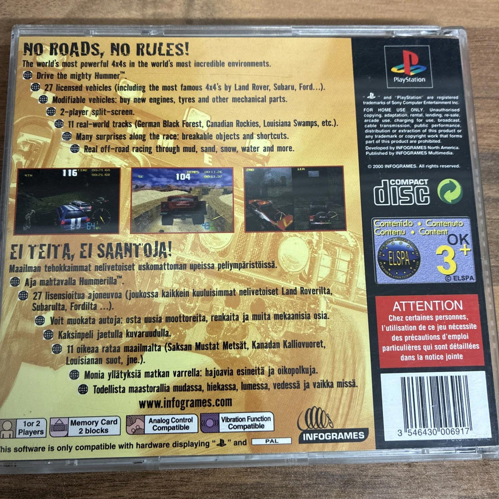 4x4 World Trophy Sony PlayStation 1 (PS1) Complete no  Manual (PAL)