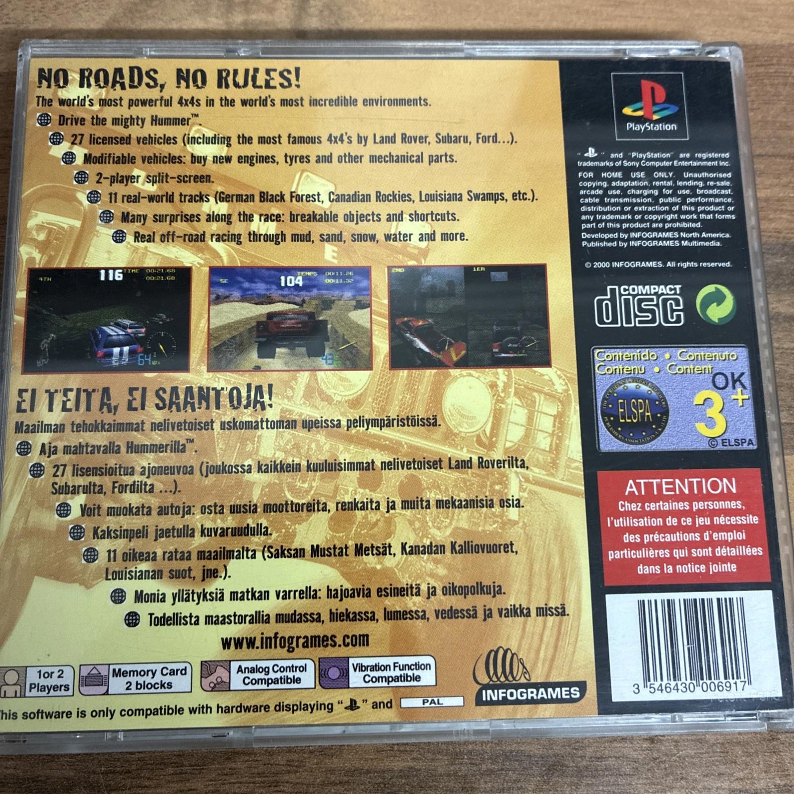 4x4 World Trophy Sony PlayStation 1 (PS1) Complete no  Manual (PAL)